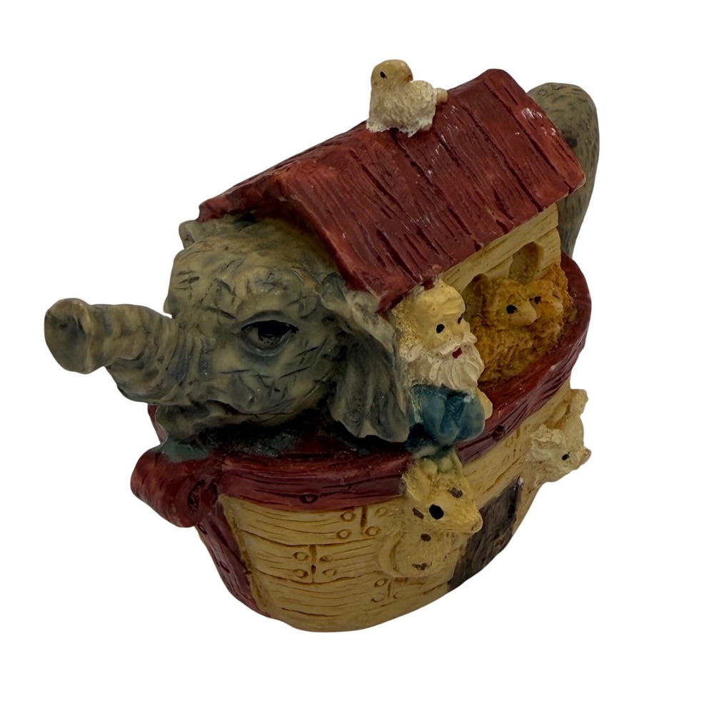 Noah's Ark Teapot Decorative Spout Trunk Elephant Giraffe Religious Decor VTG